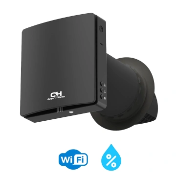 Рекуператор Cooper&Hunter Easy Vent 60м3/г Wi-Fi датчик вологості чорний (CH-HRV070K2-HWFB)