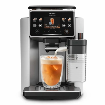 Кавомашина Krups Sensation Elite Hot & Cold 1.7л, зерно, автомат.капучинатор, авторецептів - 30, сірий (EA918GE0)