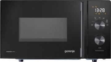 Мікрохвильова піч Gorenje, 20л, електр. керув., 800Вт, дисплей, 20 програм, інвертор, чорний (MO20AE1B5)