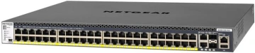 Комутатор NETGEAR M4300-52G-POE+ (GSM4352PA) 48x1GE PoE+, 2x10GE, 2xSFP+, керований L3 з можливістю стекування, 480Вт (GSM4352PA-100NES)