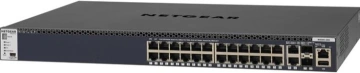 Комутатор NETGEAR M4300-28G (GSM4328S) 24x1GE, 2x10GE, 2xSFP+, керований L3 з можливістю стекування (GSM4328S-100NES)