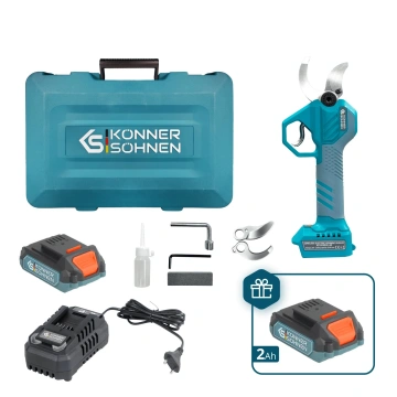 Секатор акумуляторний Konner&Sohnen KS CPS20V-40 CASE PLUS 20В акб 2х2А·год d 20-40мм ЗП кейс 1кг (KSCPS20V-40CASEPLUS)