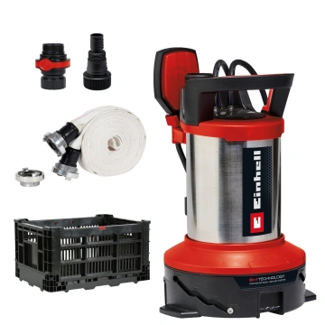 Насос дренажний Einhell Flutset GE-DP 7535 N LL ECO 750Вт, 18500л/год, вис. 9м, глиб. 7м, нержавіюча сталь, 5.7кг (4181515)