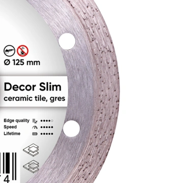 Круг алмазний вiдрiзний 1A1R 125x1,2/1,0x8x22,23 Decor Slim (11115427010)