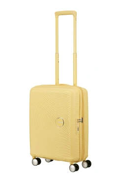 Валіза American Tourister, Soundbox, поліпропілен, мала, 55см, 35.5/41л, TSA, 4 колеса, EXP, пастельно-жовтий (32G*16001)
