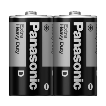 Батарейка Panasonic Extra Heavy Duty вугільно-цинкова D(R20) плівка, 2 шт. (R20NPT/2S)