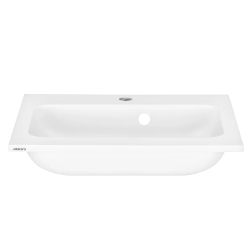 Раковина, умивальник ARDESTO Alba, штучний камінь, прямокут., з отвором для змішувача, з отвором для переливу, 550x450x125мм, накладний, білий (LB_001)