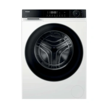 Пральна машина Haier фронтальна, 10кг, 1400, A, 52см, дисплей, пара, інвертор, люк чорний, білий (HW100-BP14357U-S)