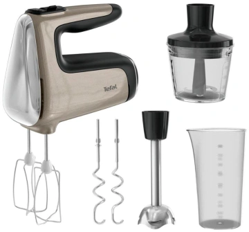 Міксер Tefal ручний Powermix Silence 4in1 850Вт, насадки-4, міні-подрібнювач, турборежим, бронзовий (HT663AF0)