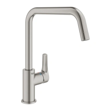 Змішувач для кухні Grohe Eurosmart, довж.виливу - 228мм, поворотний, 1важіль, супер сталь (30567DC0)