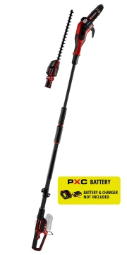 Кущоріз-висоторіз телескопічний акумуляторний Einhell Professional GP-LC 18/20 Li T BL + GP-HH 18/50 Li T BL 18В - набір з 2 насадок: кущоріз 550мм і пилка 200мм 5.93кг без АКБ та ЗП (3410970)