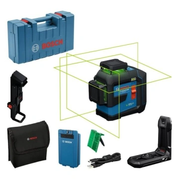 Нівелір лазерний Bosch Professional GLL 80-33 G 3.7В/4АА до 30м ±0.3мм/м зелений промінь кейс IP 65 0.93кг (0.601.065.501)