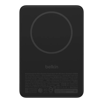 Акумулятор портативний літій-іонний Power Bank Belkin 10000мА·год, 30Вт PD/Qi2 15Вт, Magnetic Kickstand, чорний (BPD016HQBK)
