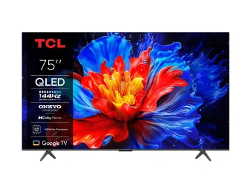 Телевізор 75" TCL QLED 4K 144Hz Smart Google TV Titan ONKYO sound (75P81K)