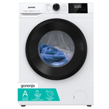 Пральна машина Gorenje фронтальна, 6кг, 1000, A++, 42см, чорний люк, дисплей, пар, інвертор, білий (W3NGPI61SAS)