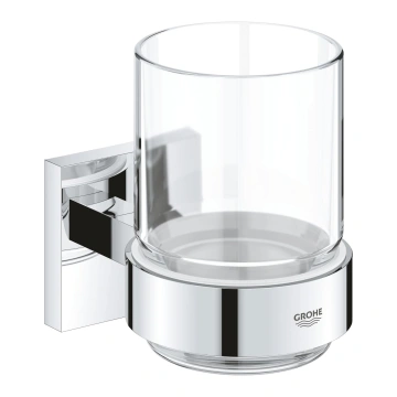 Grohe Стакан скляний Grohe QuickFix Start Cube з тримачем, хром (41097000)