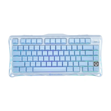 Клавіатура механічна GravaStar Mercury K1 80keys, GravaStar x Kailh Cheery Pink, EN, BT/WL/USB, Ice Blue (GSK1_BLU)