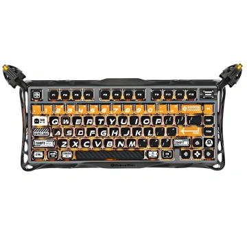 Клавіатура механічна GravaStar Mercury K1 Pro 80keys, GravaStar x Kailh Speedy Mint, BT/WL/USB, RGB, CyberFlare (GSK1PRO_BO_BLK)