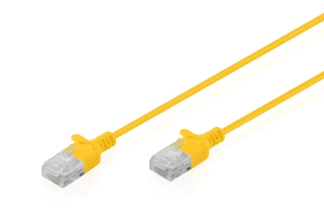 Патч-корд DIGITUS CAT 6 U-UTP Sliim, 0.3 м, AWG 32/7, Cu, LSZH, жовтий (DK-1618-003S-Y)