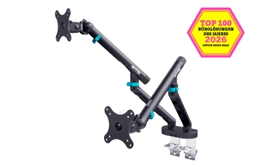Кріплення DIGITUS Dual Monitor Clamp, 2 x до 35"/10кг, з нахилом, поворотом, чорне (DA-90471)