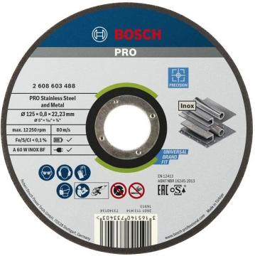 Диск шліфувальний Bosch Professional для нержавіючої сталі 125x6x22.23мм (2.608.602.488)