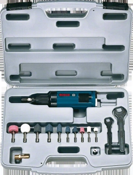 Шліфмашина пряма пневматична Bosch Professional 320Вт шліфкруг до 40мм 22000об/хв цанга 6мм набір осностки 1.6кг кейс (0.607.260.110)