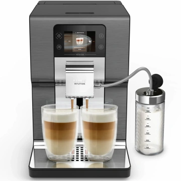 Кавомашина Krups Intuition Experience Hot&Cold, 3л, зерно, автомат.капучинатор, дисплей, авторецептів - 36, сенcор.керування, сріблястий-чорний (EA879NE0)