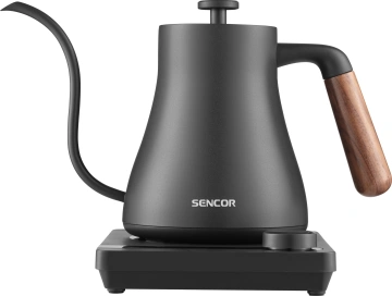 Електрочайник Sencor 0.6л, 5 темп.реж, підтримка температури, мех. управління, нержавіюча сталь, чорний (SWK2828BK)