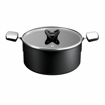 Каструля Tefal Excellence+, з кришкою, 24см, , алюміній, скло, бакеліт, чорний (G3284653)
