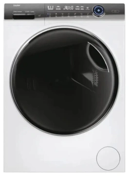 Пральна машина Haier фронтальна, 12кг, 1400, A+++, 60см, дисплей, пара, інвертор, люк чорний, прямий привід, білий (HW120G-B14979U1S)