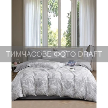 КПБ 1,5сп ARDESTO Gloria Luxe, підковдра 160х220см, простирадло 160х220см, наволочки (2) 50х70см, 100% бавовна, сатин, геометрія, сірий (ART1622LO)
