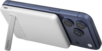 Акумулятор портативний літій-іонний Power Bank Belkin 5000мА·год, 20Вт PD/Qi2 15Вт, Magnetic Kickstand, білий (BPD011HQWH)