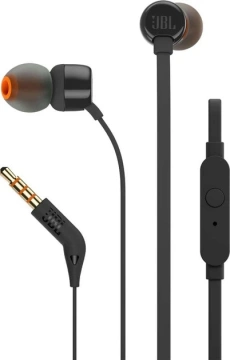 Навушники In-ear JBL Tune 110 3.5 mini-jack, Mic, Чорний (JBLT110BLKE)