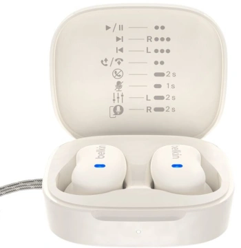 Навушники TWS Belkin Soundform Anywhere True Wireless, кремовий (AUC014HQCR)