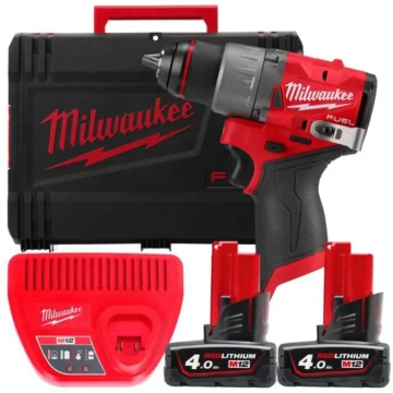 Шурупокрут-дриль акумуляторний Milwaukee M12 FDD2-402X 12В 2х4А·год 45Нм 0-1550об/хв ЗП С12 кейс 1.4кг (4933479874)