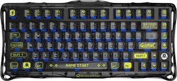 Клавіатура механічна GravaStar Mercury K1 Lite 80keys, GravaStar x BSUN Grey, EN/UKR, BT/WL/USB, чорний (GSK1LITE_XTAL_BLK)