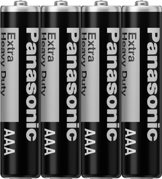 Батарейка Panasonic Extra Heavy Duty вугільно-цинкова AAA(R3) плівка, 4 шт. (R03NP/4S)