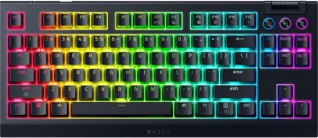 Клавіатура механічна Razer BlackWidow V4 TKL HyperSpeed, 87key, Orange Switch Gen-3, USB-A/WL/BT, EN, RGB, чорний (RZ03-05480100-R3M1)