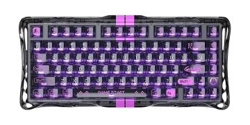 Клавіатура магнітна GravaStar Mercury V75 Lite 75keys, Blackcore, USB-A, Transparent Black (GSV75LITE_XTAL_BLK)