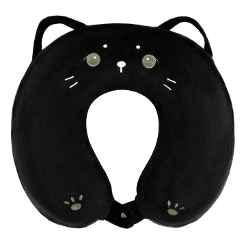 Подушка для шиї ARDESTO Travel Black Cat 30х30см, поліуретанова піна, чорний (ART3033NEP)