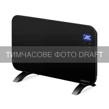 Конвектор ARDESTO 20м2, 2000Вт, WI-FI, електр. кер-ння, ПДК, закр. нагрів. елемент, дисплей, програматор, таймер, IP24, скло, чорний (CHH-2000EBG)