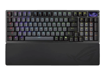 ASUS Клавіатура механічна ROG Azoth 96 HE, 96key, HFX V2 Magnetic Switches, USB-A/WL/BT, EN, RGB, чорний (90MP040H-BKUA20)