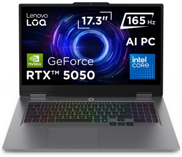 Ноутбук Lenovo LOQ-17IRX10 17.3" FHD IPS AG, Intel i7-13650HX, 32GB, F512GB, NVD5050-8, DOS, сірий (83JH00EMRA)