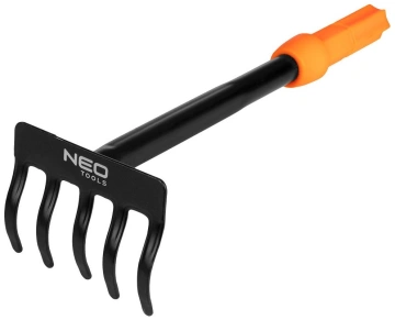 Граблі садові Neo Tools, ширина 8.5см, 5 зубців 25см, система NEO Click 0.12кг (95-073)