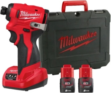Гвинтоверт ударний акумуляторний Milwaukee M12 BLIDRC-202C 12В АКБ 2х4А·год 124Нм 0-3000об/хв 1/4" ЗП С12 кейс 0.6кг (4933499690)
