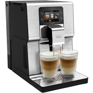 Krups Кавомашина Intuition Experience Hot&Cold, 3л, зерно, автомат.капучинатор, дисплей, авторецептів - 7, сенcор.керування, сріблястий (EA879EE0)