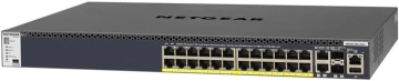 Комутатор NETGEAR M4300-28G-POE+ (GSM4328PB) 24x1GE PoE+, 2x10GE, 2xSFP+, керований L3 з можливістю стекування, 720Вт (GSM4328PB-100NES)