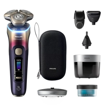 Бритва електр. Philips Series i9000 Prestige Ultra, бритв.головок-3, Li-Ion, сух.+волог., індикатор заряду, твердий чохол, картридж для чищення, фіолетовий (XP9407/37)