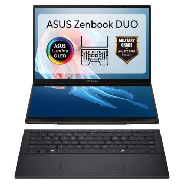 Ноутбук ASUS Zenbook DUO UX8406CA-QL046W 14" FHD Touch OLED, Intel Ultra 9 285H, 32GB, F1TB, UMA, Win11, Сірий (90NB14X1-M001N0)