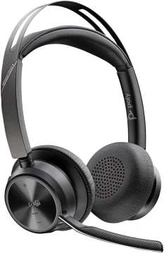 Гарнітура комп'ютерна стерео On-ear Poly Voyager Focus 2-M, USB-A, USB-C, Bluetooth, всеспрямований, ANC, Acoustic fence, сертифікат Microsoft Teams, Zoom, Google Meet, чорний (9T9J4AA)